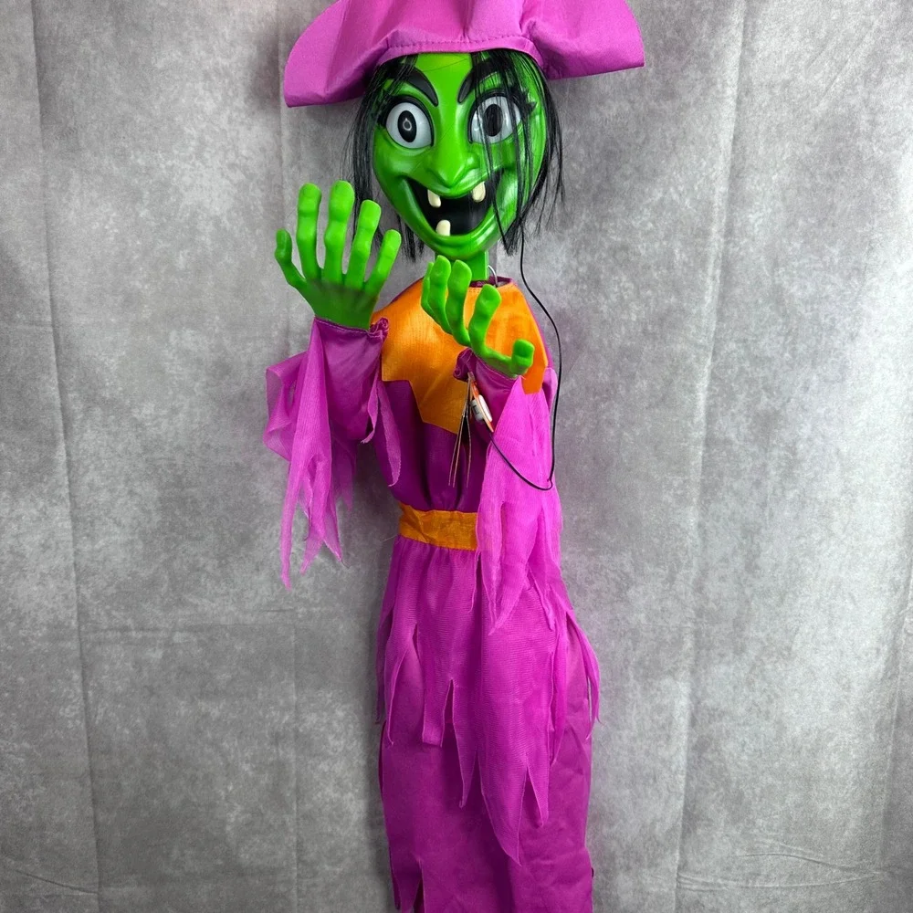 Target Halloween Hanging Animated Witch Purple Orange Green 240 43 6440 New